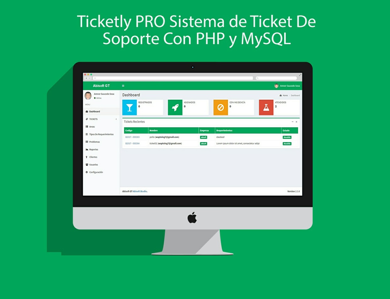 Ticketly PRO Sistema de Ticket De Soporte ::: TicketlyProSys ::: PHP,  MySQL